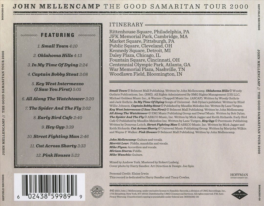 Good Samaritan Tour 2000 cover art
