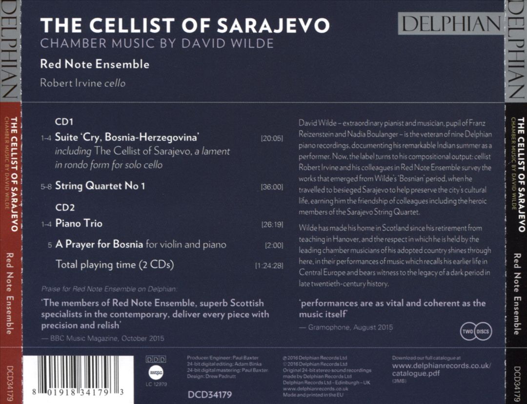 The Cellist of Sarajevo: Chamber Music by David Wilde cover art