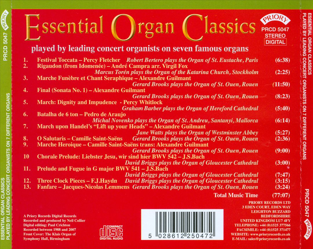 Essential Organ Classics: Played by Leading Concert Organists on Seven Famous Organs cover art