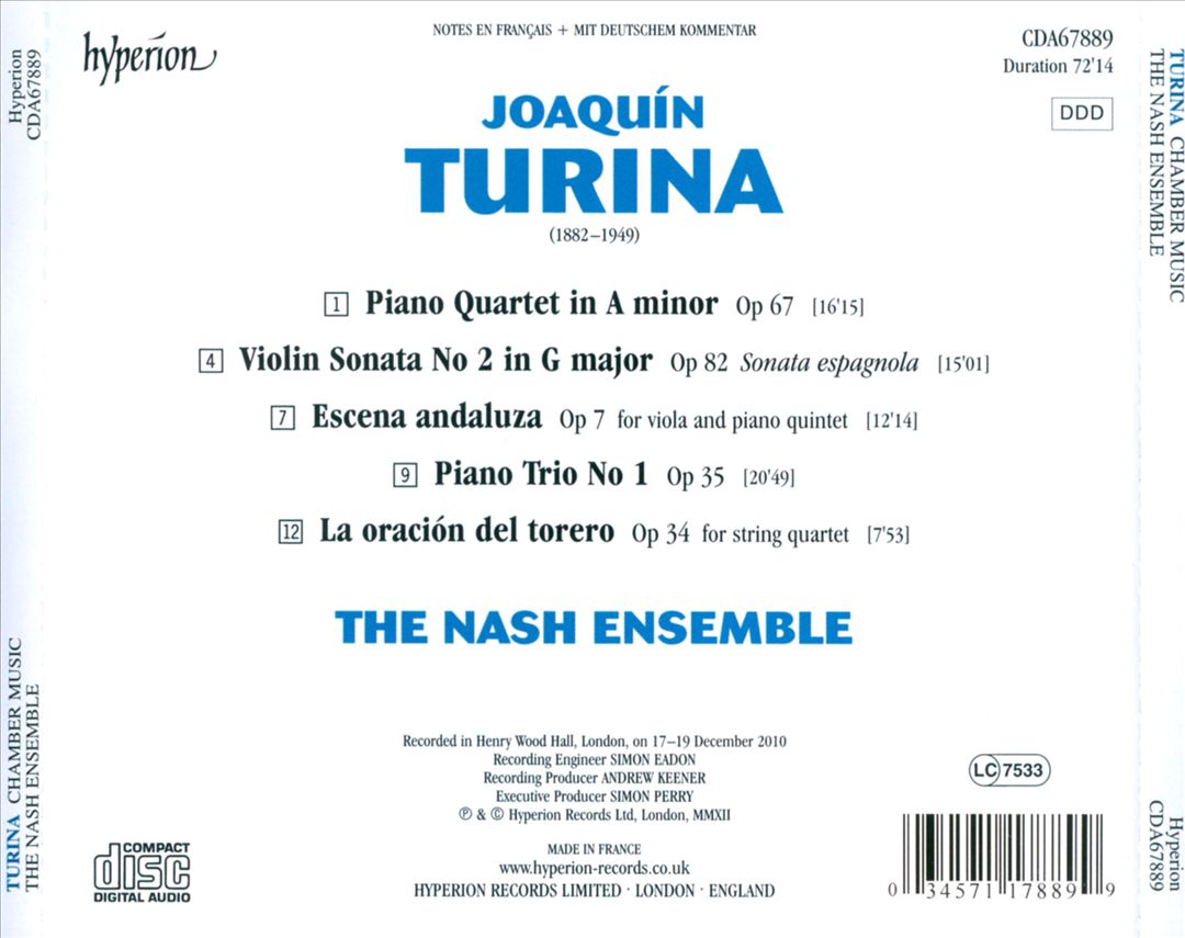 Joaquín Turina: Chamber Music cover art
