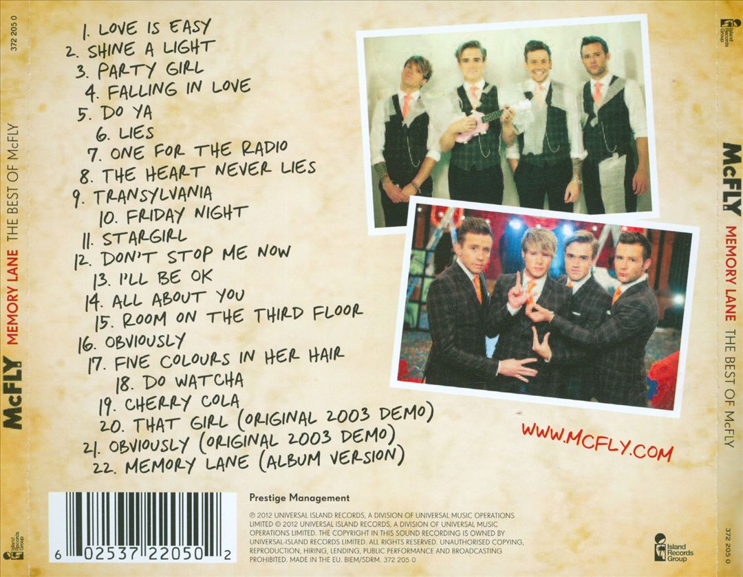 Memory Lane: The Best of McFly cover art