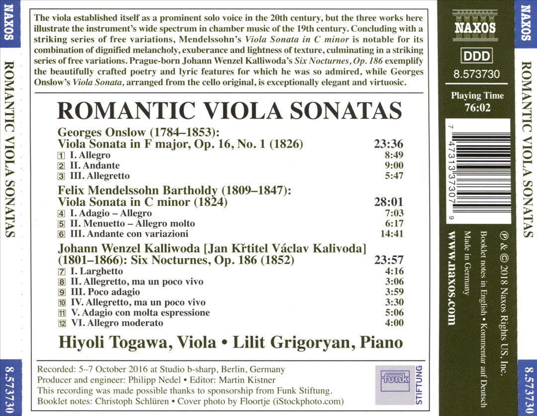 Romantic Viola Sonatas cover art
