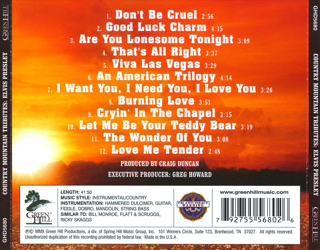 Country Mountain Tributes: the Songs of Elvis Presley cover art