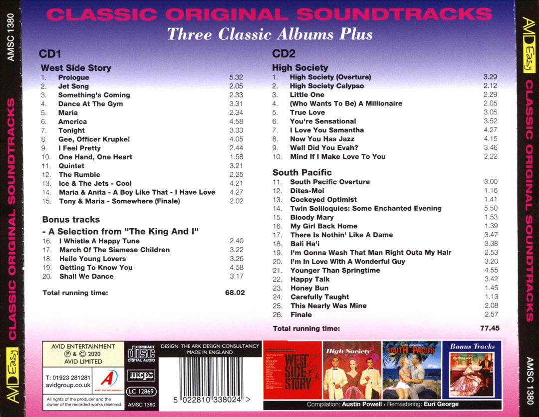 West Side Story / High Society / South Pacific [Original Soundtracks] cover art