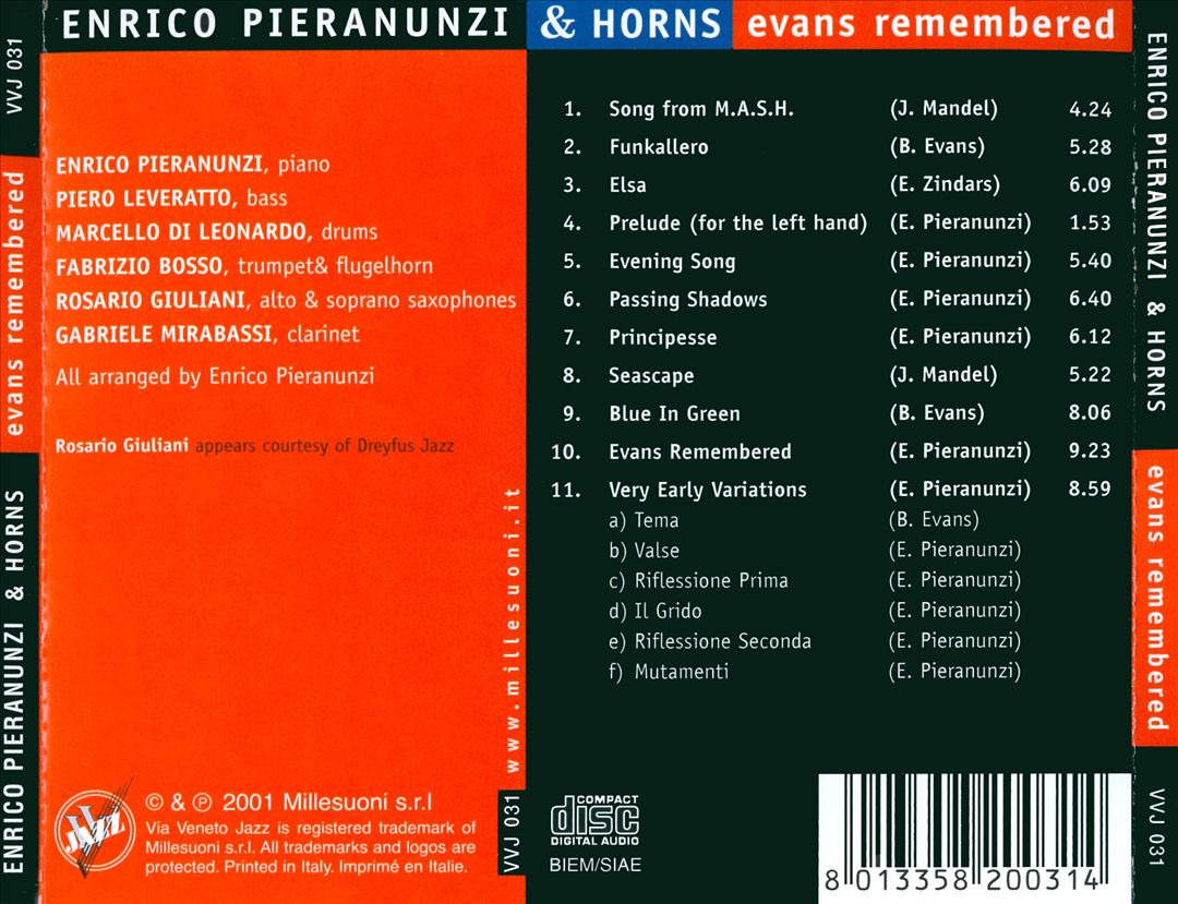 Evans Remembered cover art