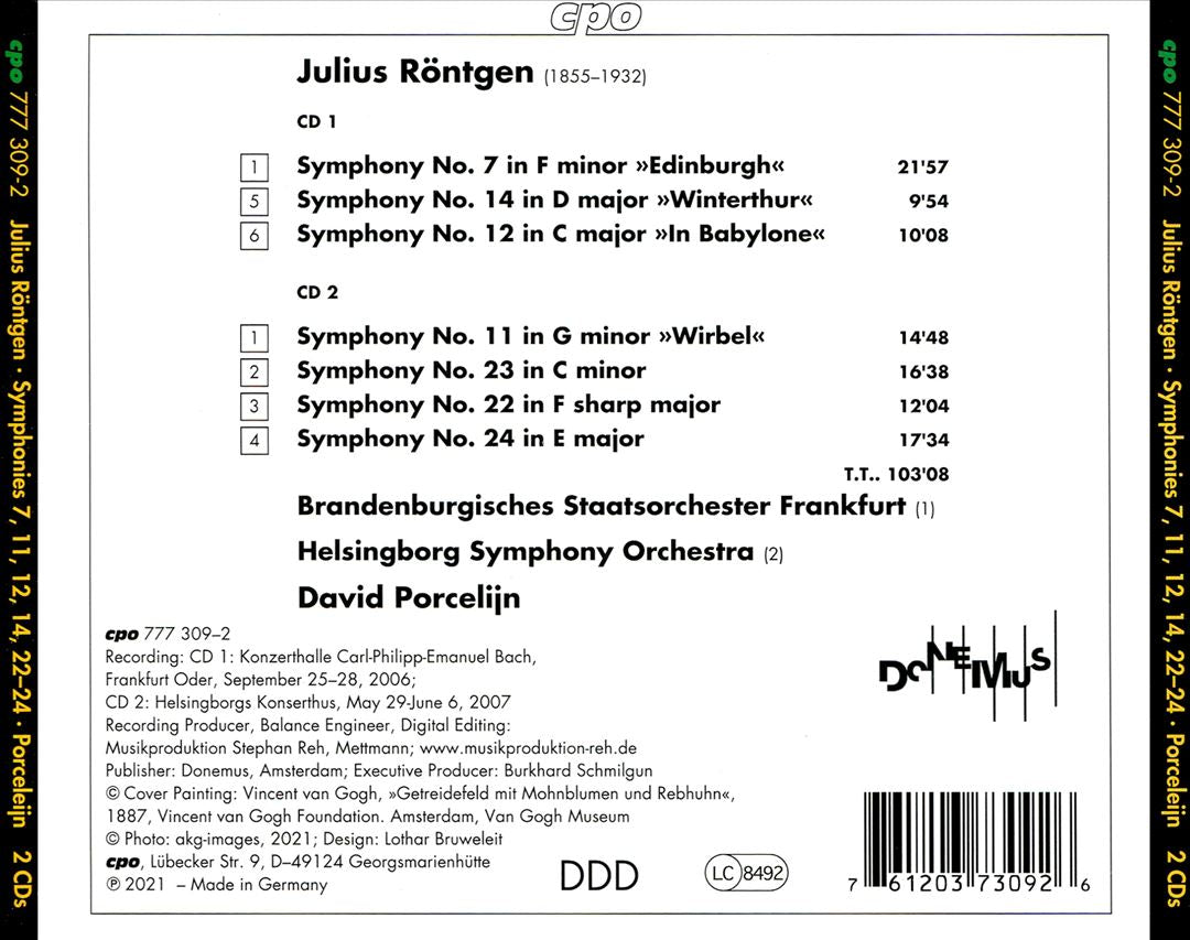 Julius Röntgen: Symphonies 11, 12, 14, 22-24 cover art