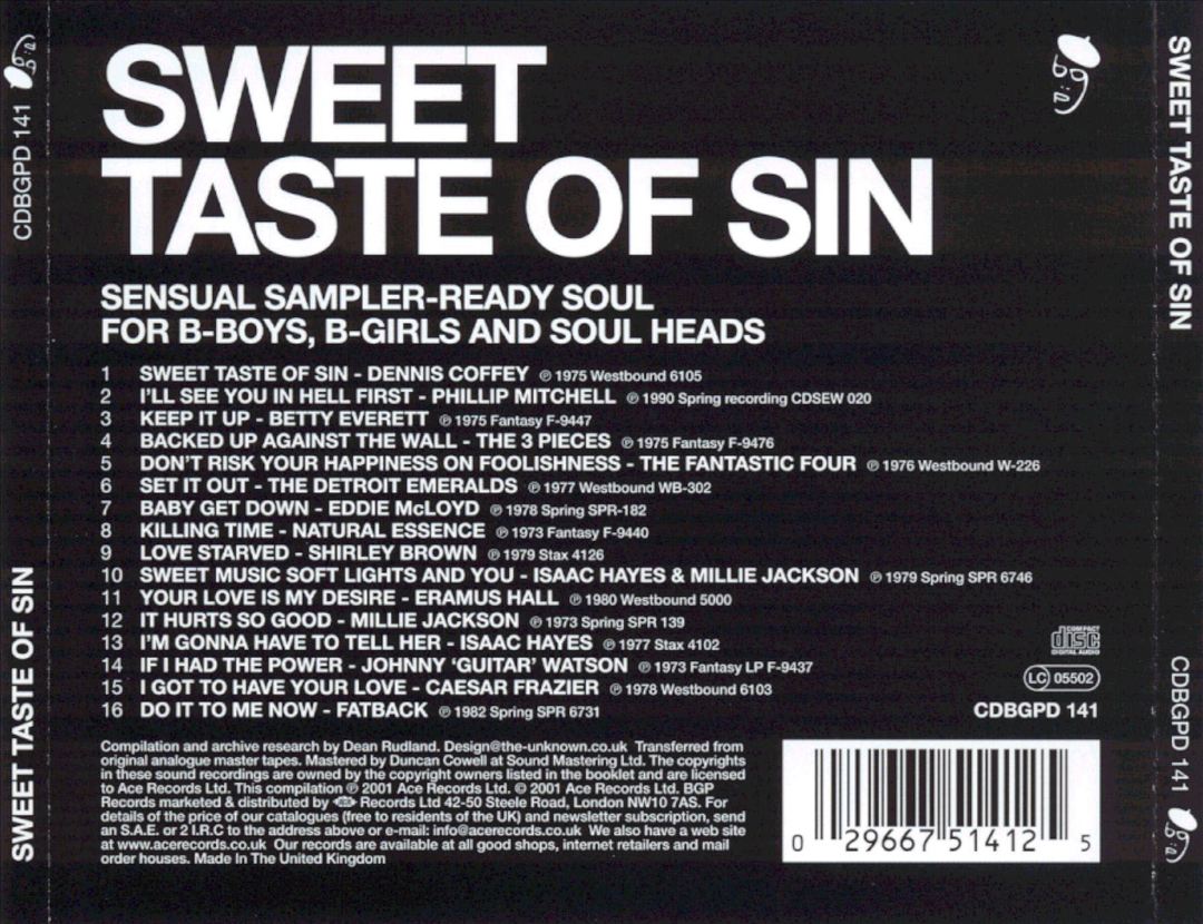Sweet Taste of Sin: Sensual Breakbeat Soul cover art
