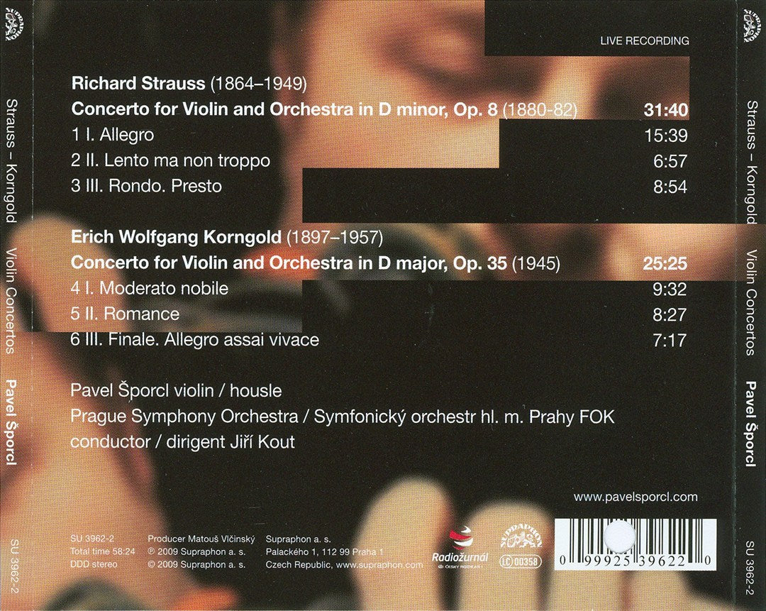 Strauss, Korngold: Violin Concertos cover art