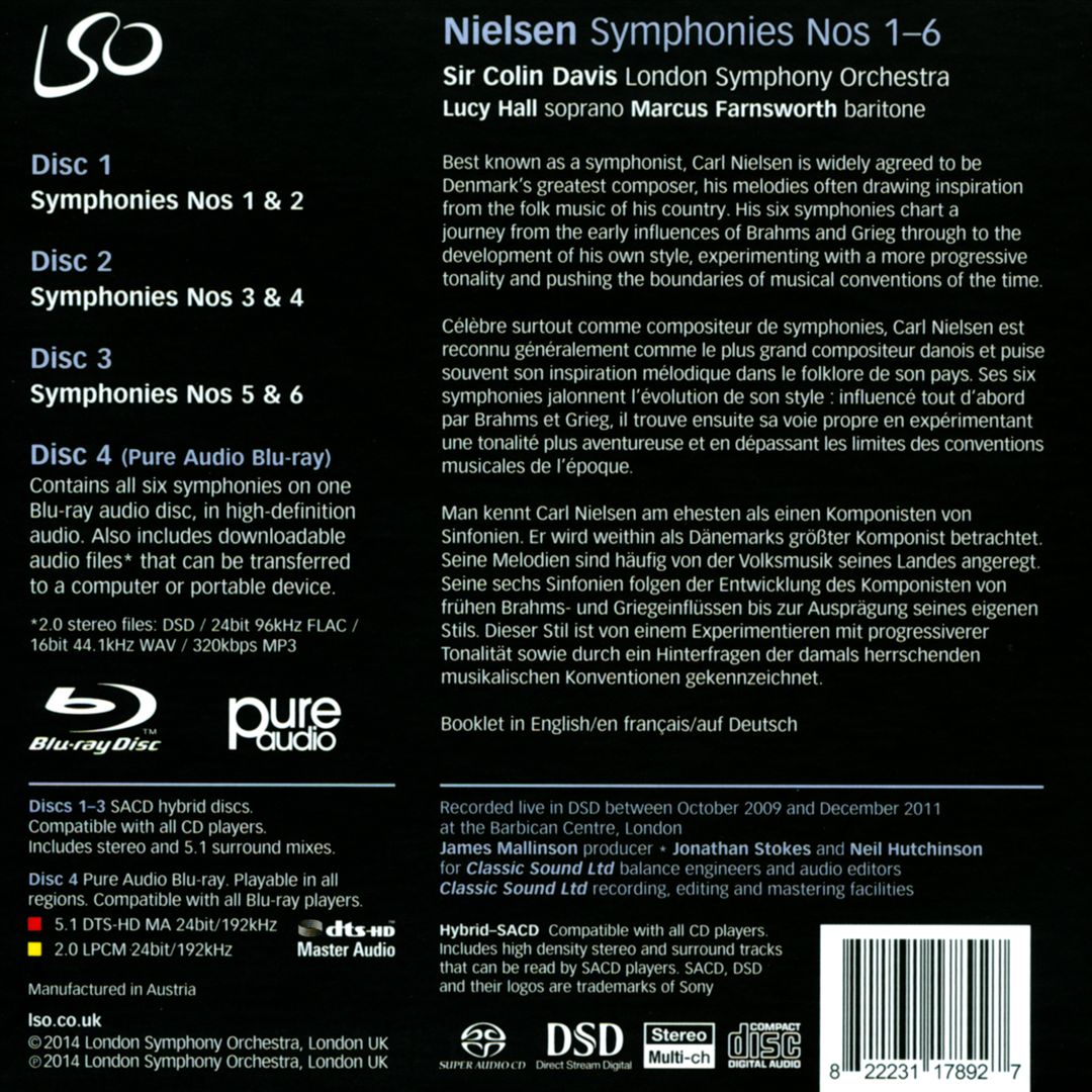 Nielsen: Symphonies Nos. 1-6 cover art