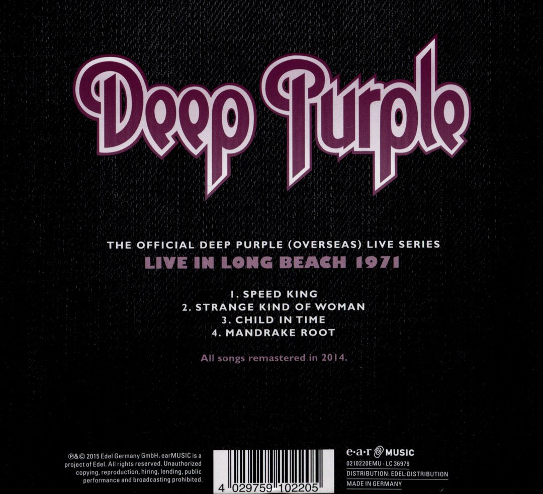 Official Deep Purple (Overseas) Live Series: Long Beach 1971 cover art