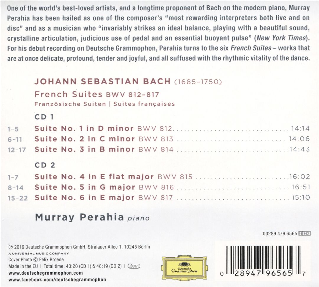 Johann Sebastian Bach: The French Suites cover art