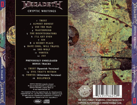Cryptic Writings [Bonus Tracks] cover art