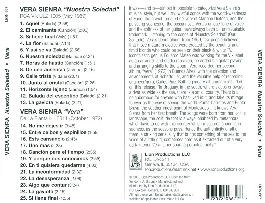 Nuestra Soledad (1969) + Vera (1972) cover art