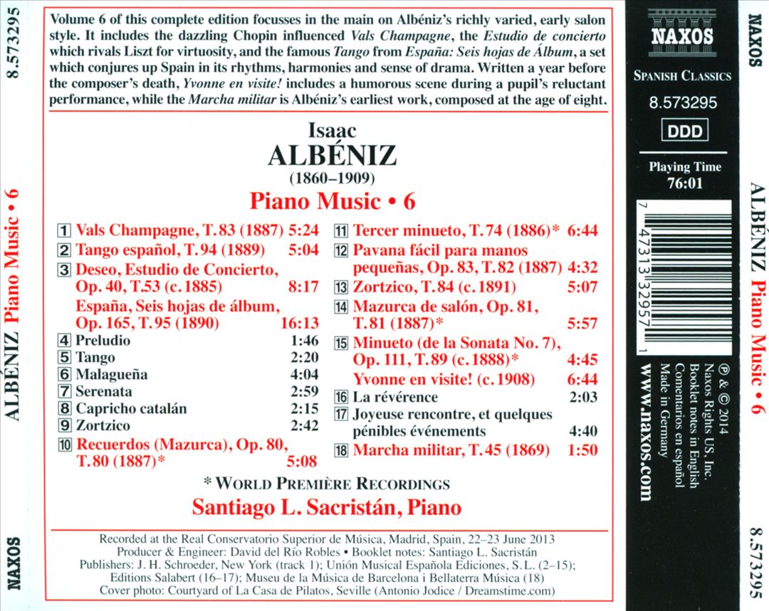 Albéniz: Piano Music - España; Deseo; Zortzico; Yvonne en visite! cover art