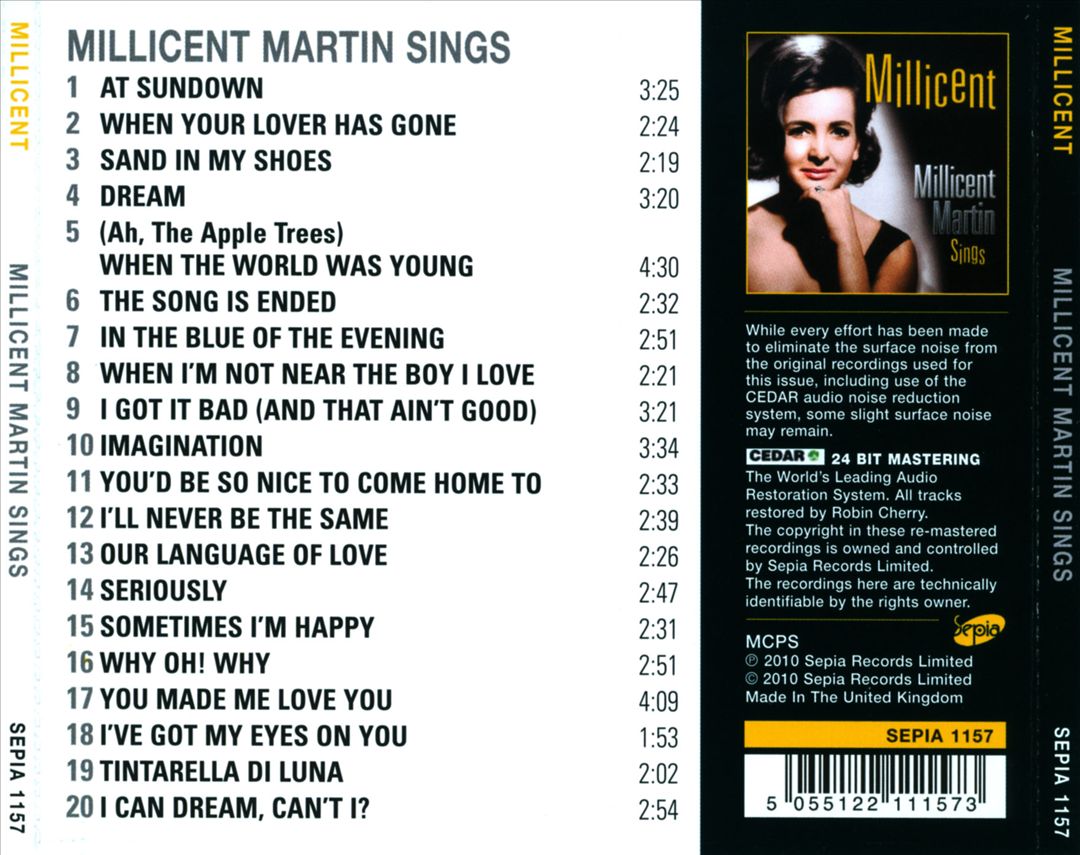 Millicent Martin Sings cover art