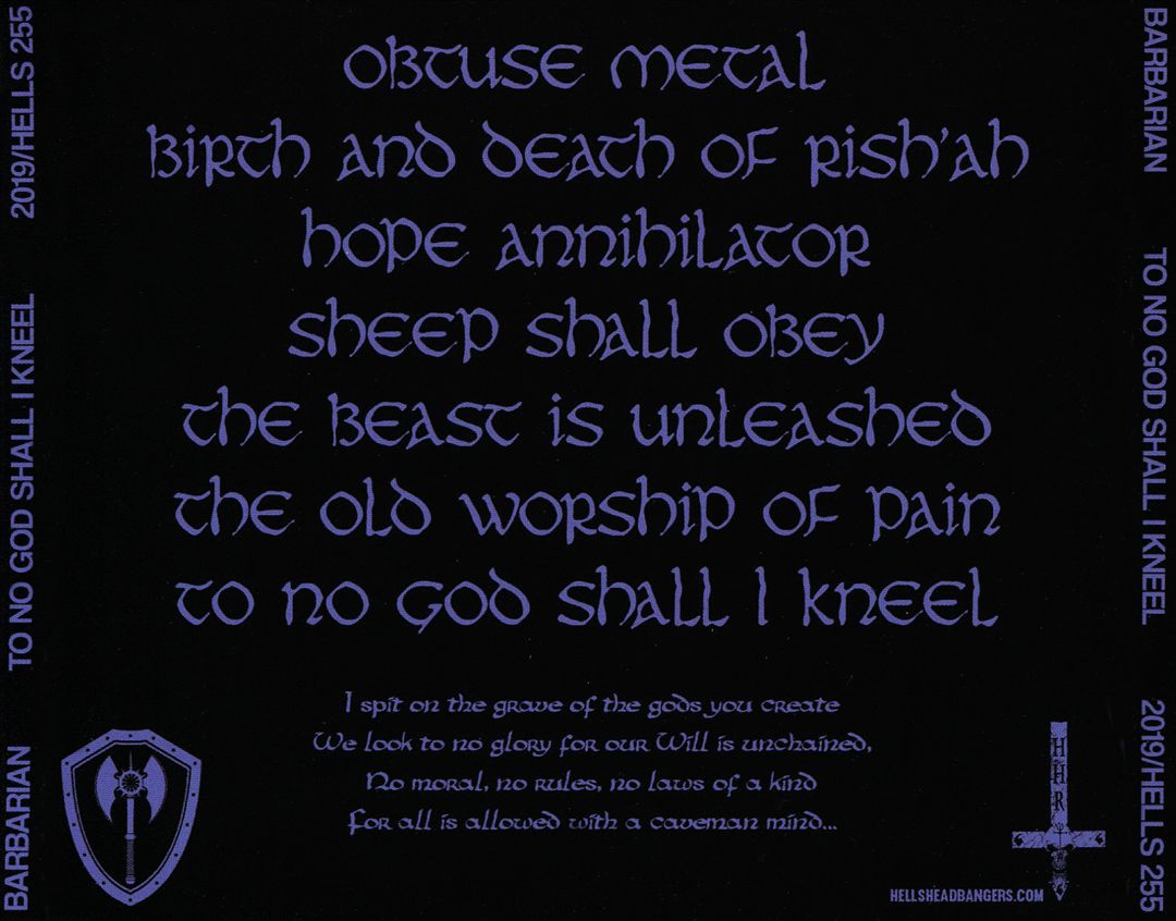 To No God Shall I Kneel cover art