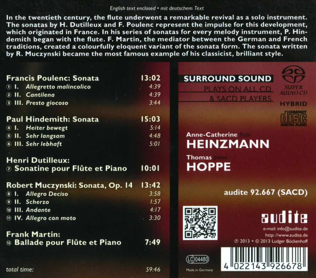 Poulenc, Hindemith, Dutilleux, Muczynski, Martin cover art