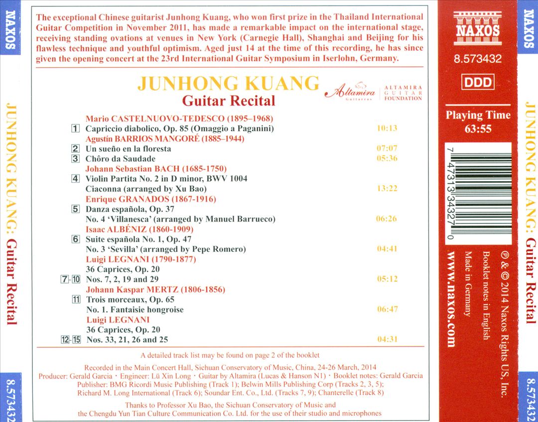 Laureate Series, Guitar: Junhong Kuang cover art