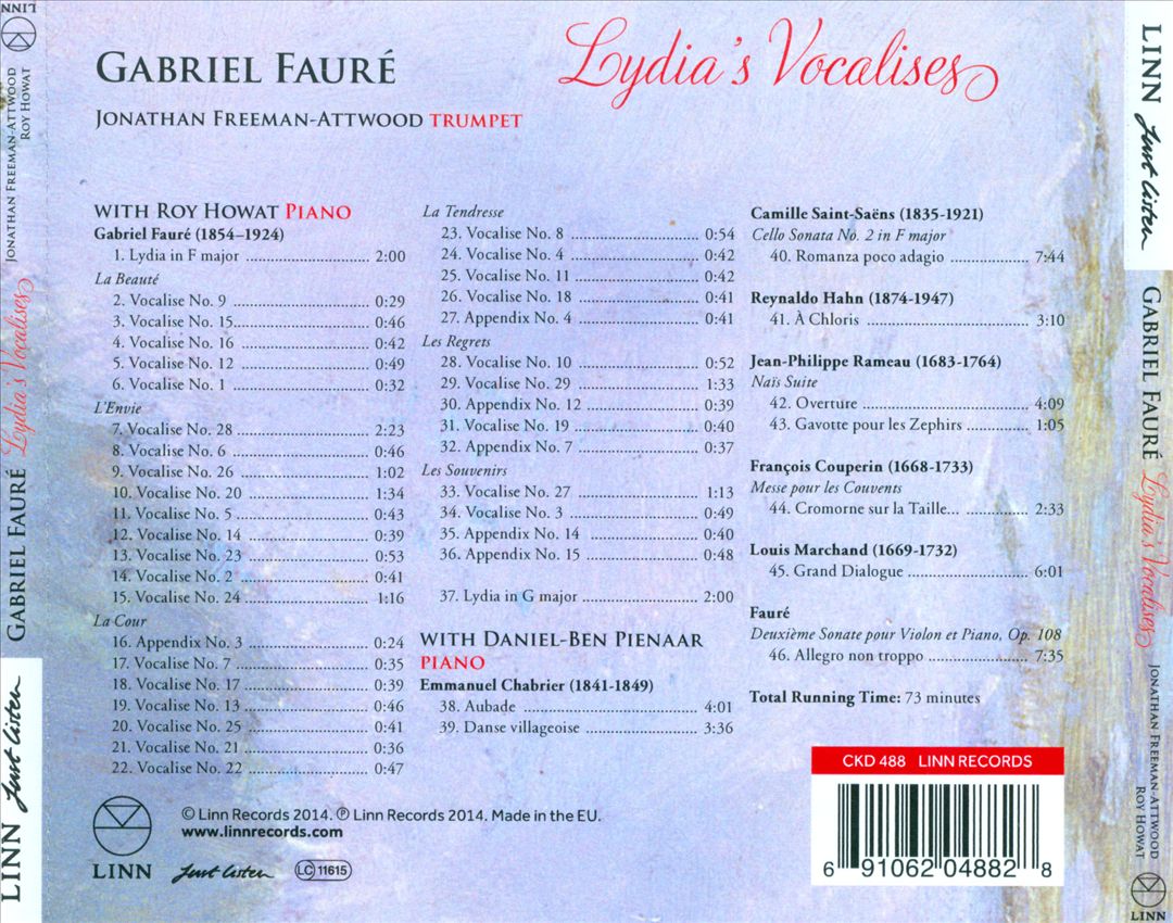 Gabriel Fauré: Lydia's Vocalises cover art