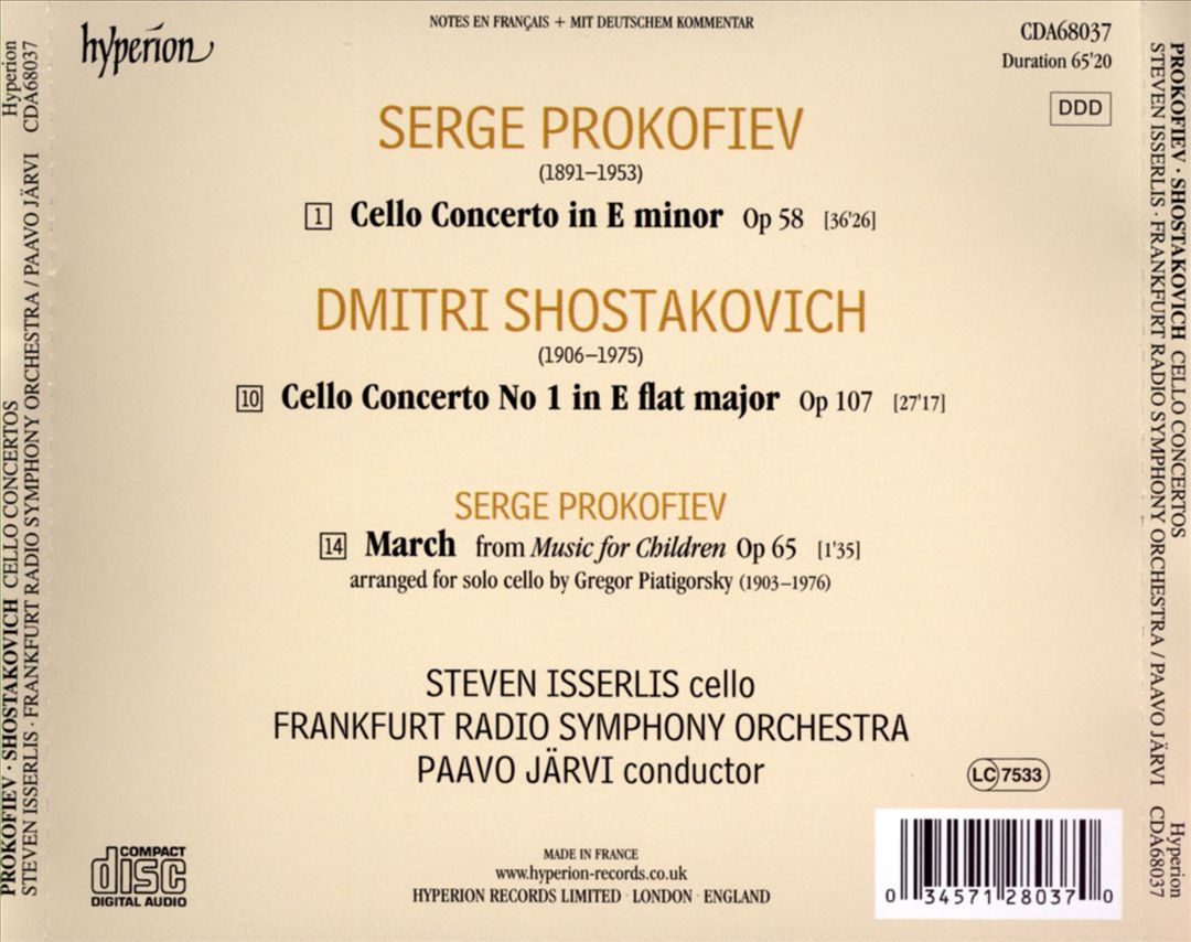 Prokofiev, Shostakovich: Cello Concertos cover art
