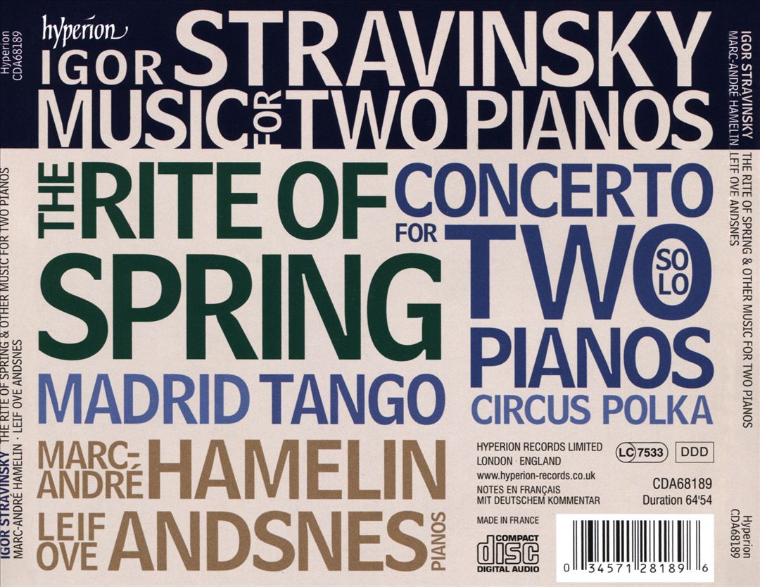 Stravinsky: The Rite of Spring; Concerto for Two Pianos; Circus Polka; Tango; Madrid cover art