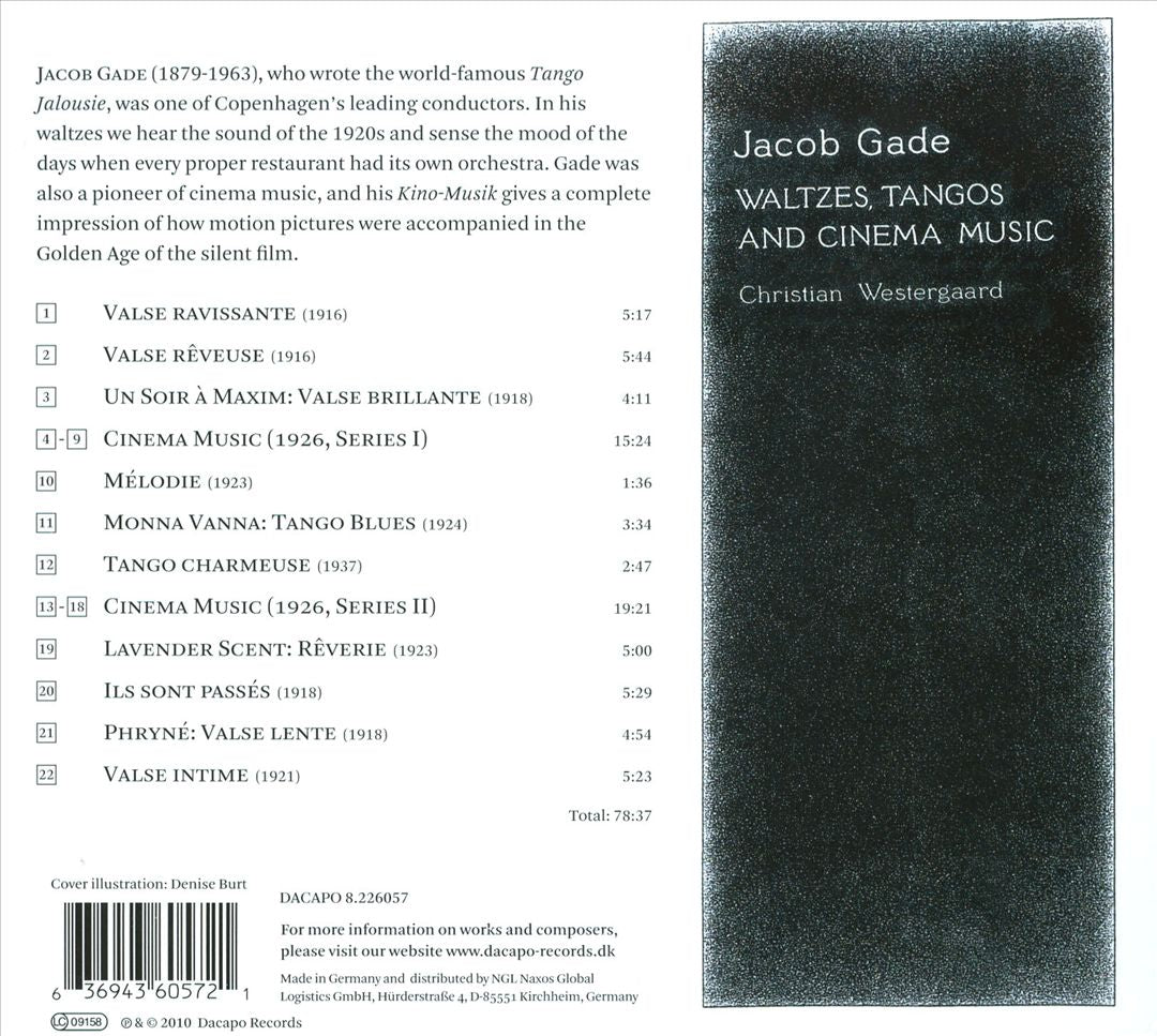 Jacob Gade: Waltzes, Tangos and Cinema Music cover art