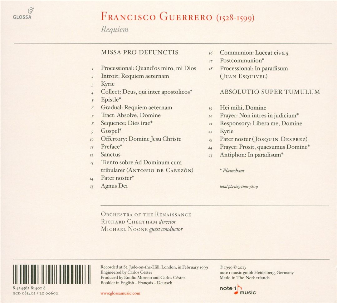 Francisco Guerrero: Requiem cover art
