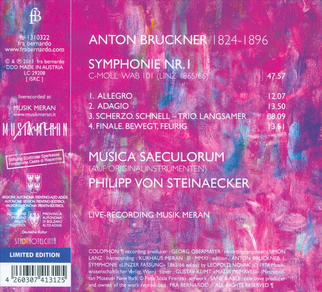 Bruckner: Symphonie No. 1 cover art