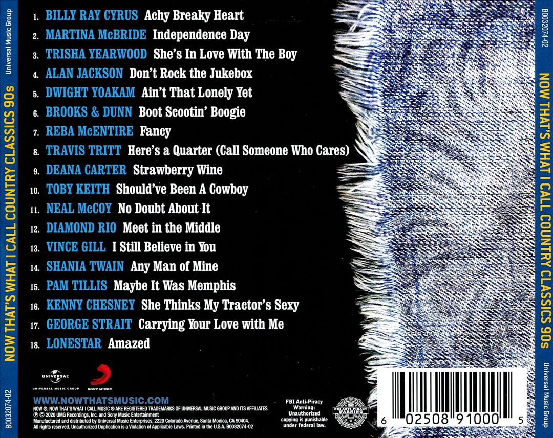 Now That's What I Call Country Classics 90s cover art