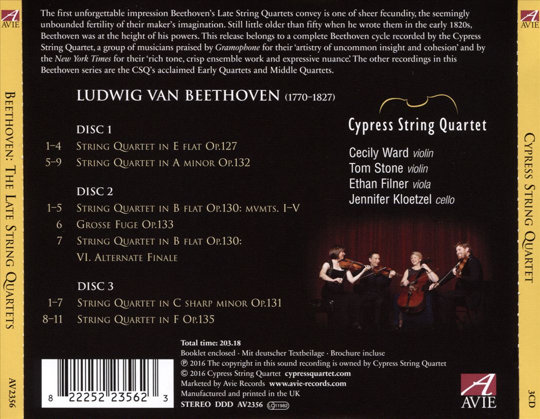 Beethoven: The Late String Quartets, Opp. 127, 130, 131, 132, 133 & 135 cover art