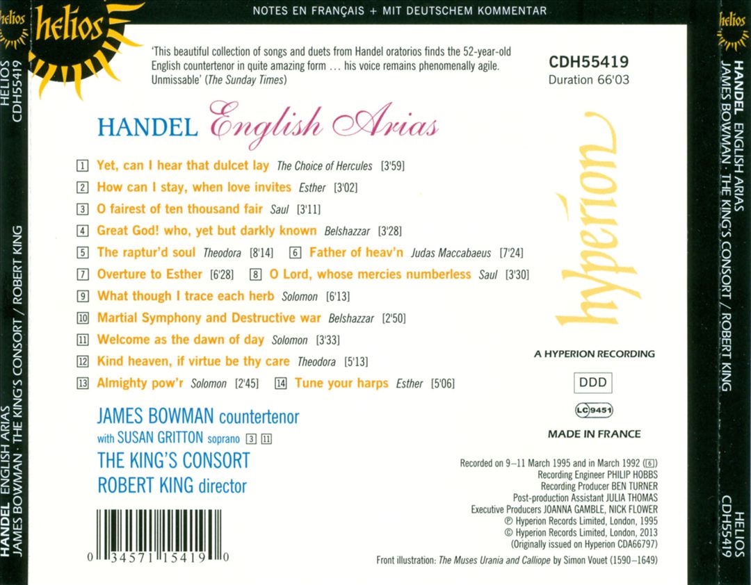 Handel: English Arias cover art