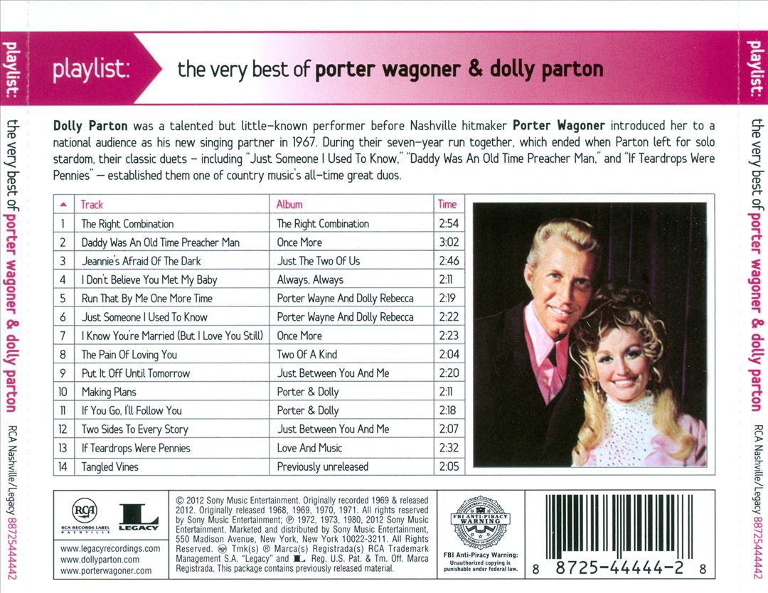 Playlist: The Very Best of Porter Wagoner & Dolly Parton cover art