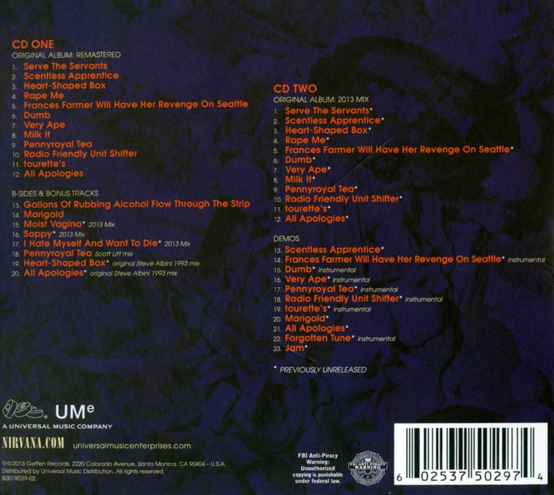 In Utero [20th Anniversary Edition] cover art
