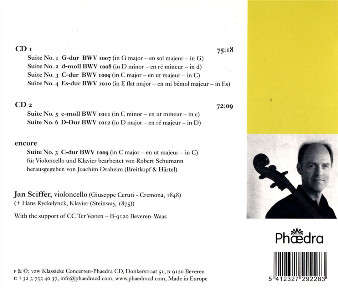 Bach: 6 Suiten für Violoncello solo, BWV 1007 - 1012; 3. Suite für Violoncello und Klavier cover art