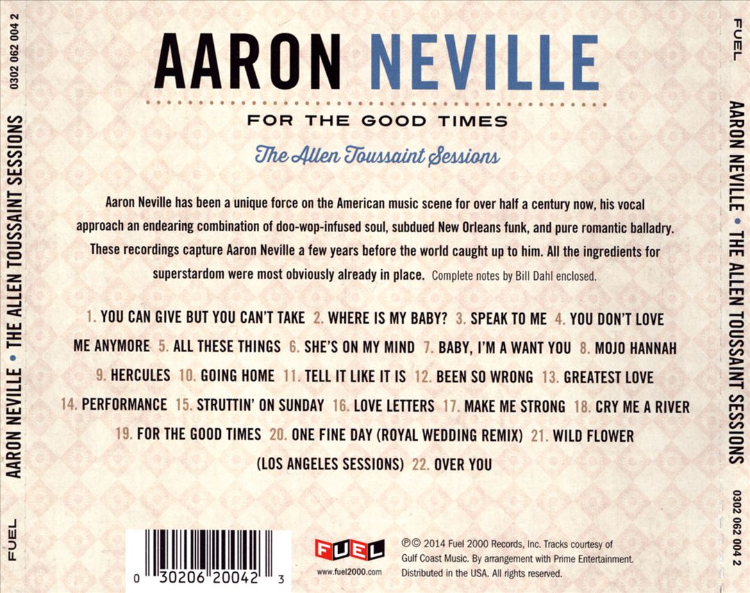For the Good Times: The Allen Toussaint Sessions cover art