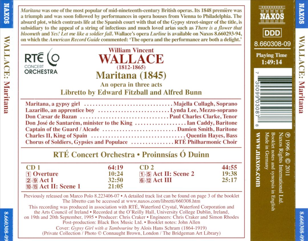 Wallace: Maritana cover art