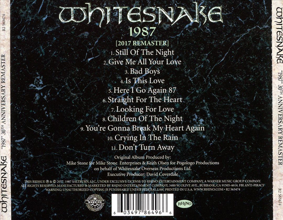 Whitesnake [30th Anniversary Remaster] [1 CD] cover art