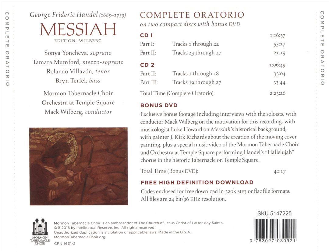 George Frideric Handel: Messiah [Includes Bonus DVD] cover art
