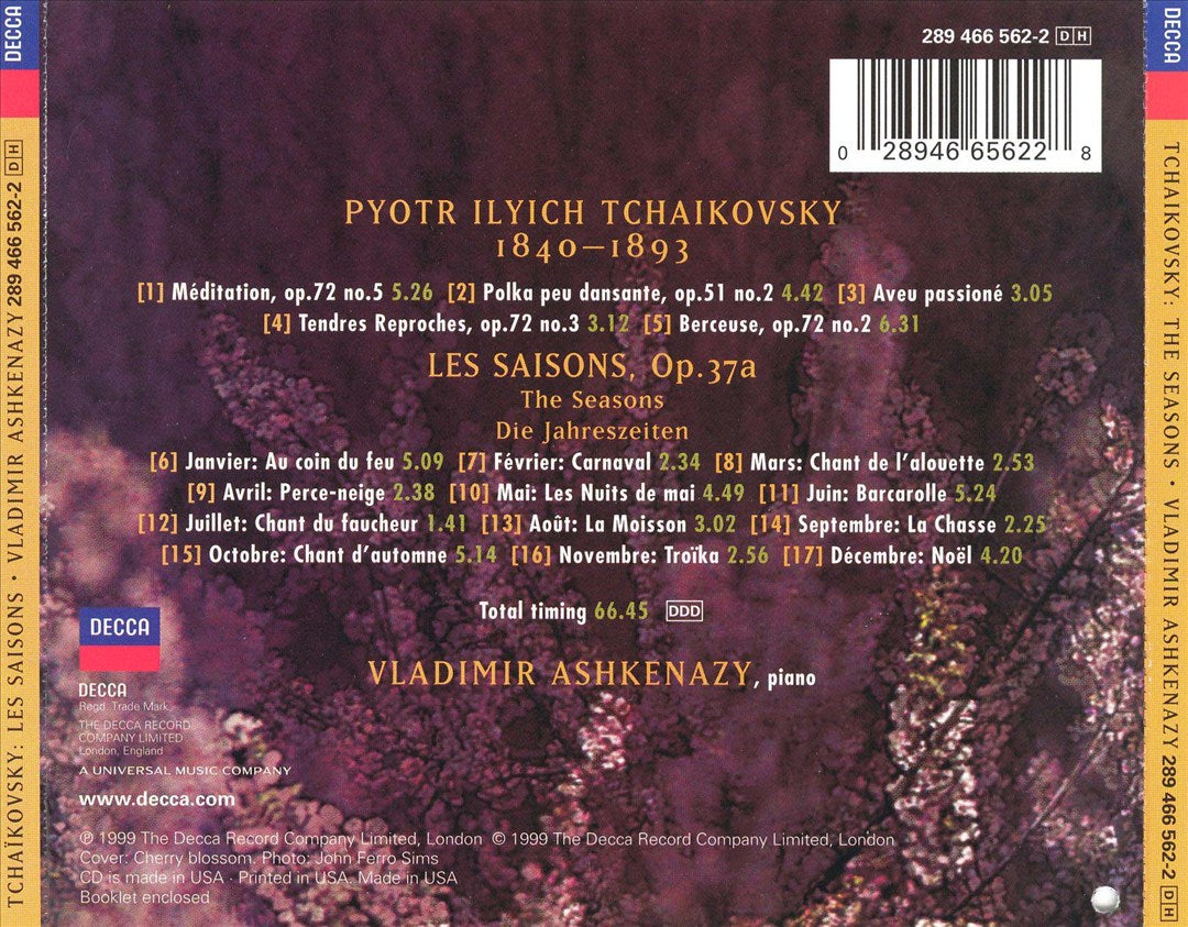 Tchaikovsky: Seasons cover art