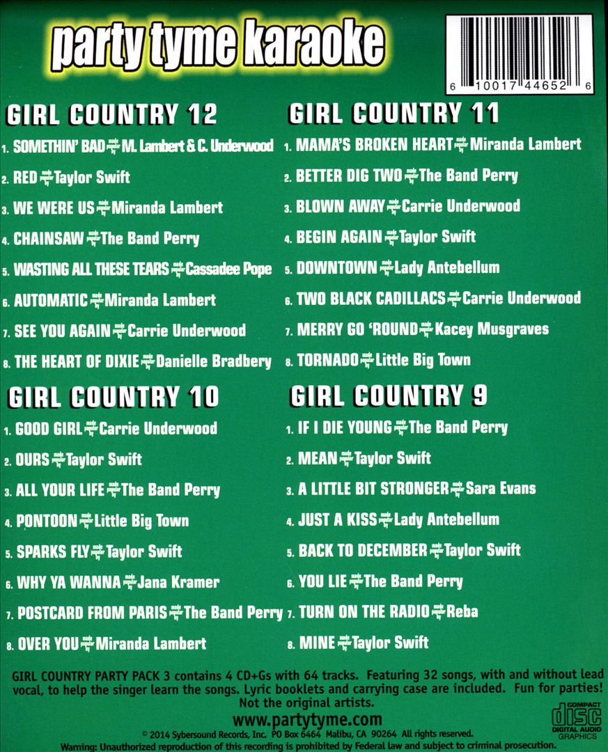 Party Tyme Karaoke: Girl Country Party Pack, Vol. 3 cover art