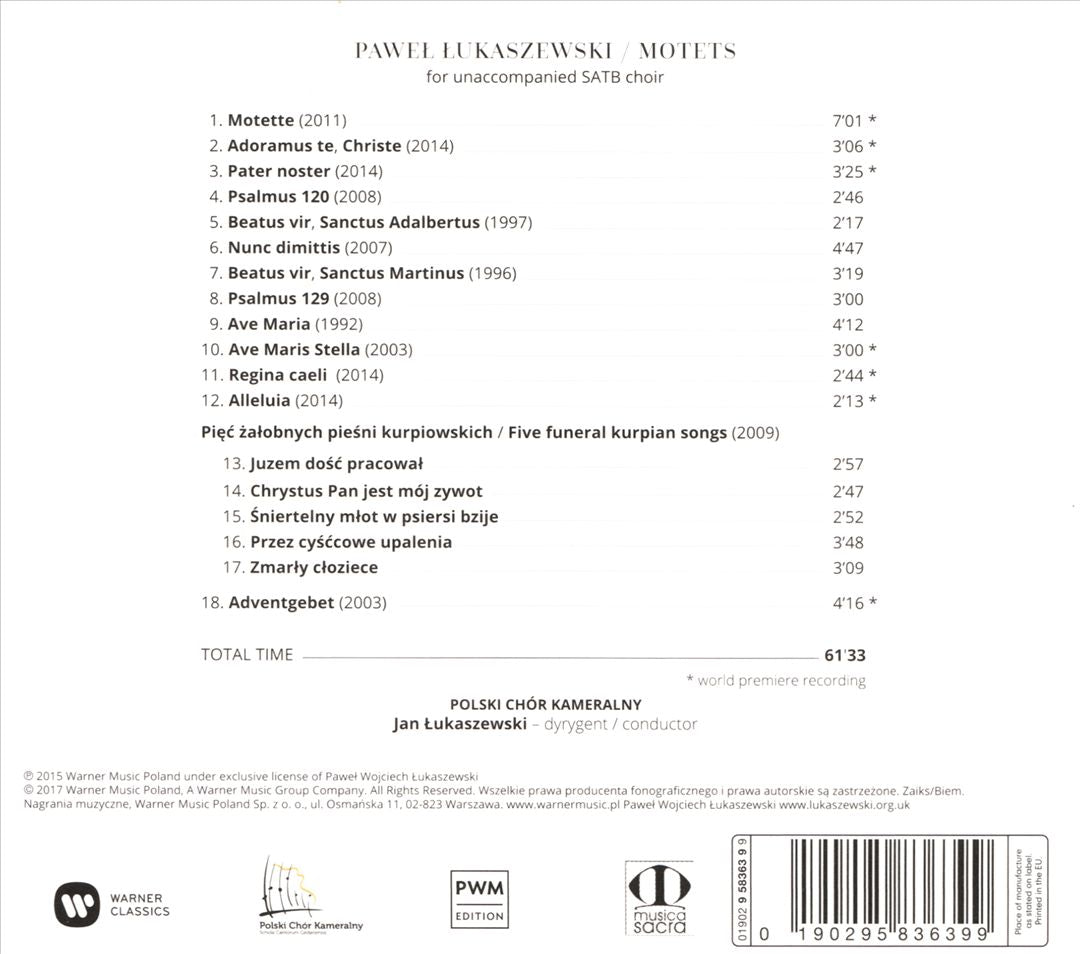 Paweł Łukaszewski: Motets cover art