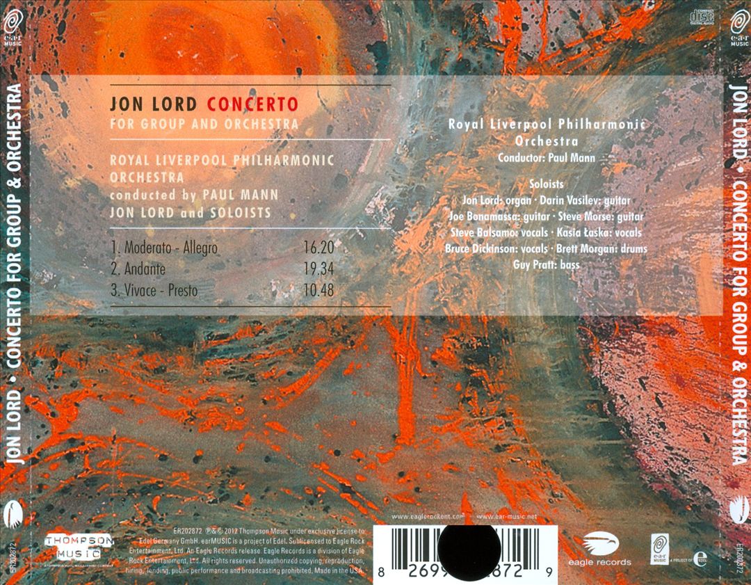 Jon Lord: Concerto for Group and Orchestra cover art