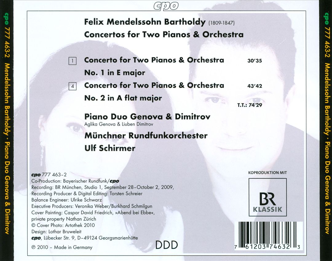 Mendelssohn Bartholdy: Concertos for Two Pianos Nos. 1 & 2 cover art