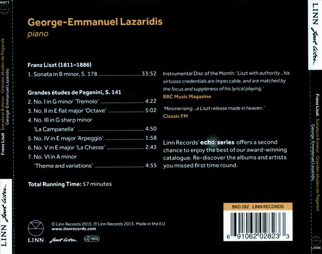 Liszt: Sonata in B minor; Grandes Études de Paganini cover art