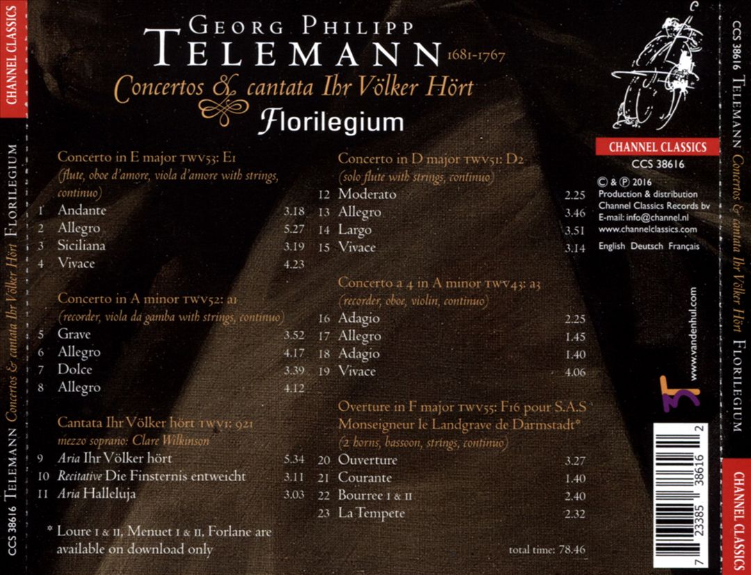 Telemann: Concertos & Cantata Ihr Völker Hört cover art