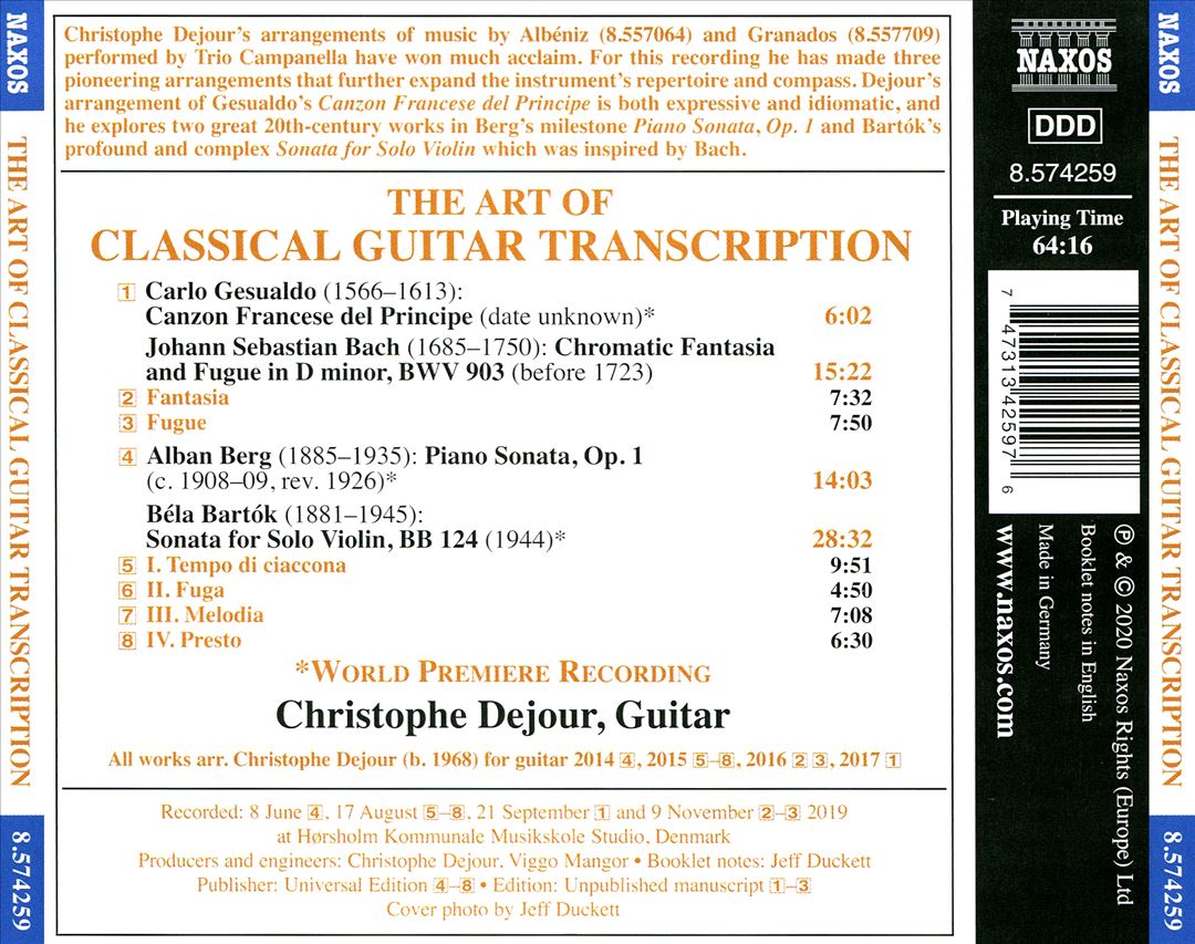 Art of Classical Guitar Transcription cover art