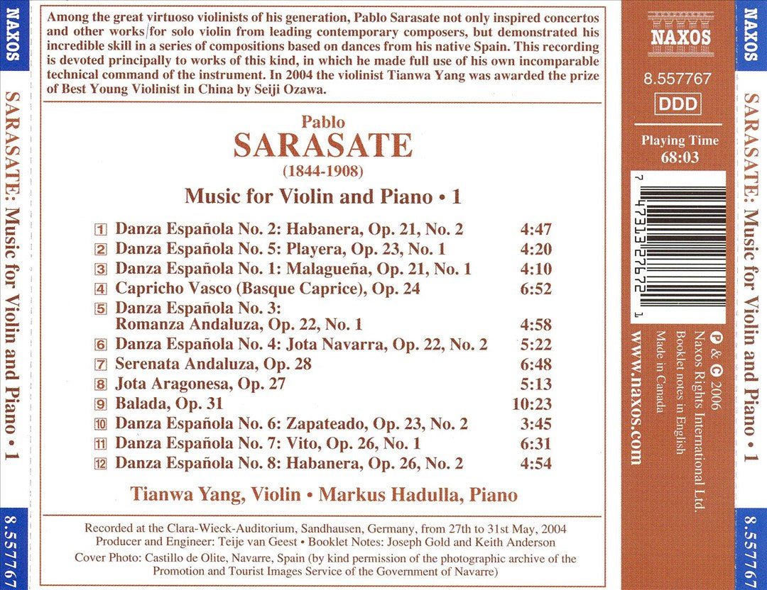 Sarasate: Spanish Dances; Serenata Andaluza; Balada cover art