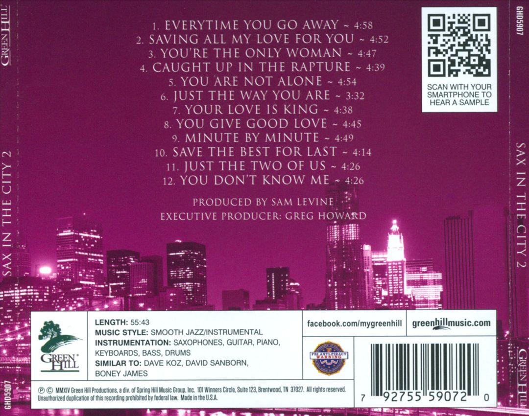 Sax In the City, Vol. 2 cover art