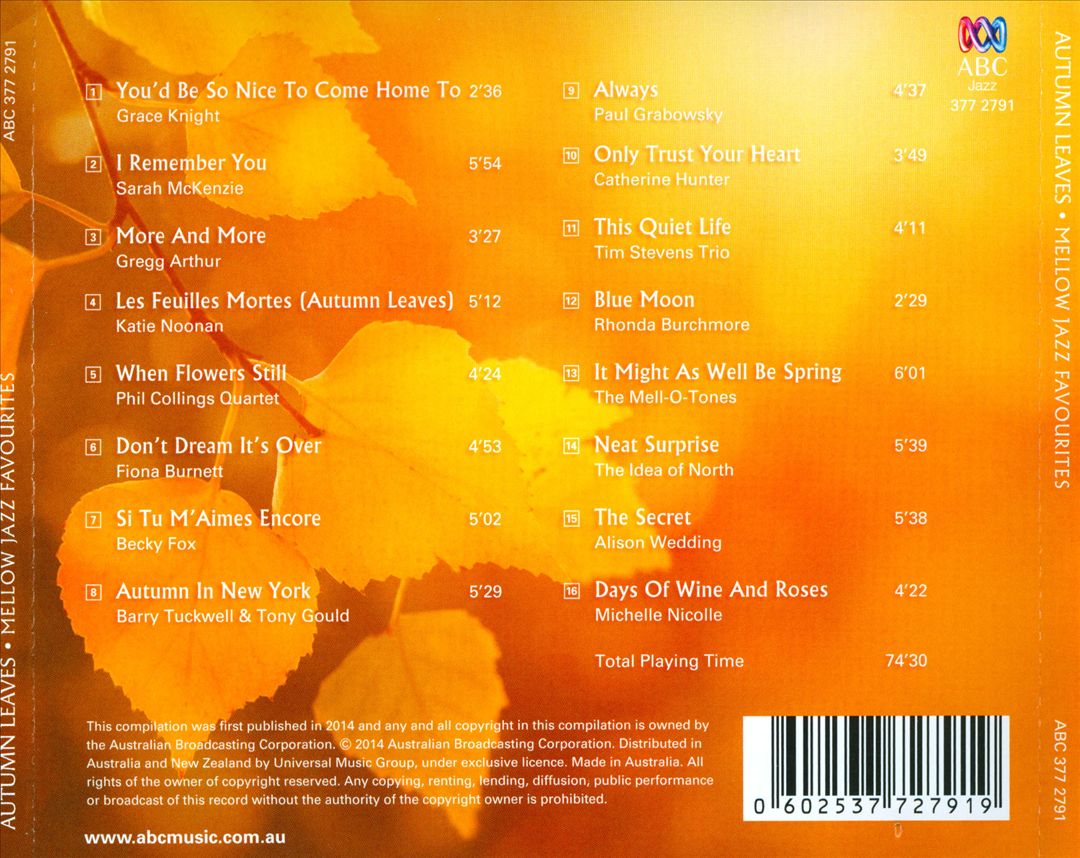 Autumn Leaves: Mellow Jazz Favourites cover art