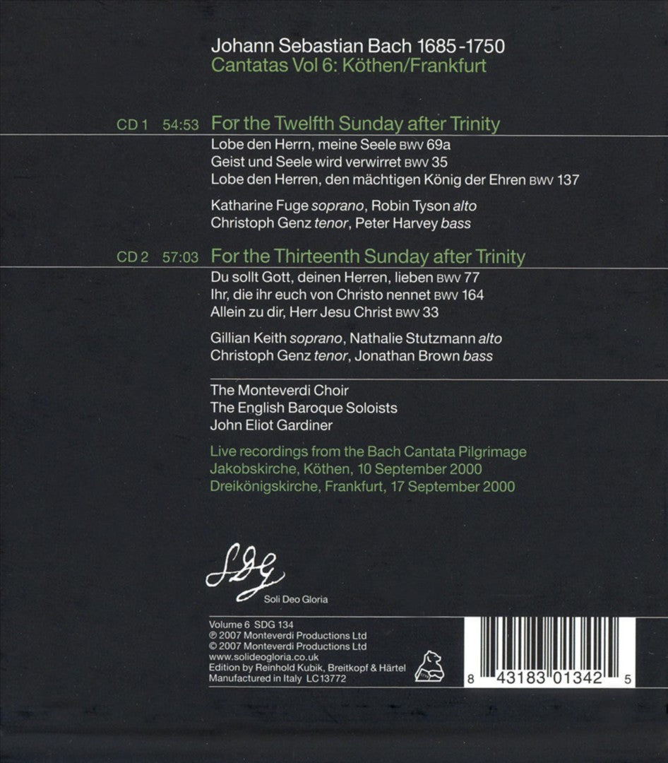 Bach Cantatas, Vol. 6: Köthen/Frankfurt cover art